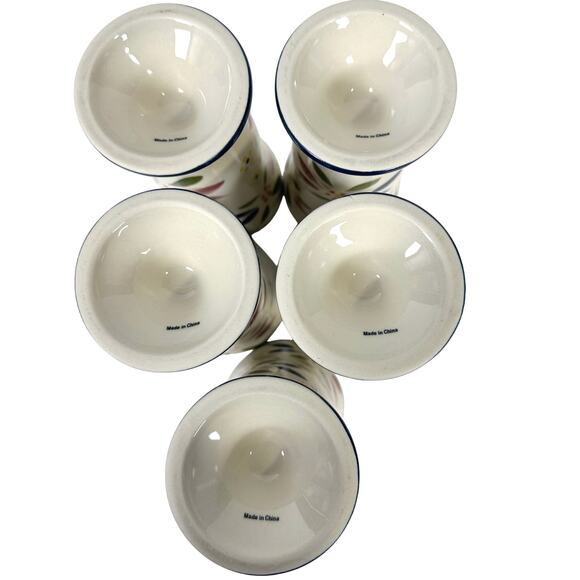 Old World Blue Temptations by Tara Footed Parfait Cups-Rare-Excellent-Set of 5 - Picture 4 of 4